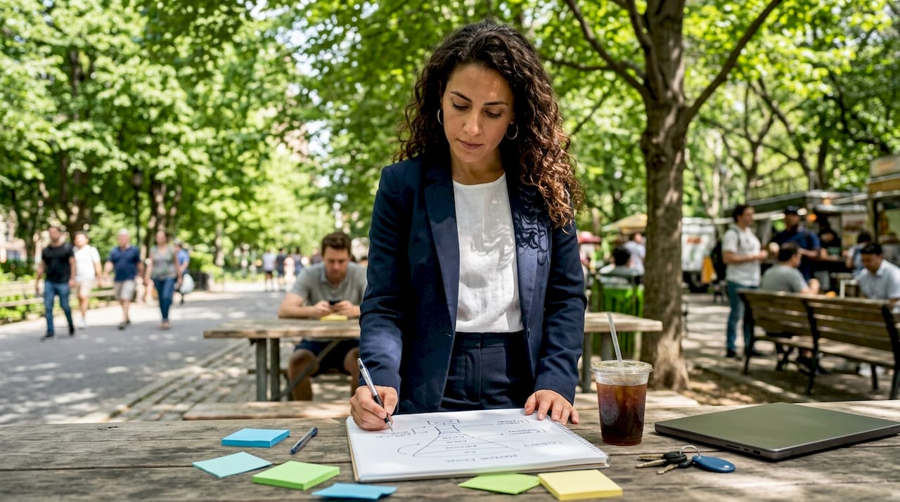 Woman planning content marketing strategy