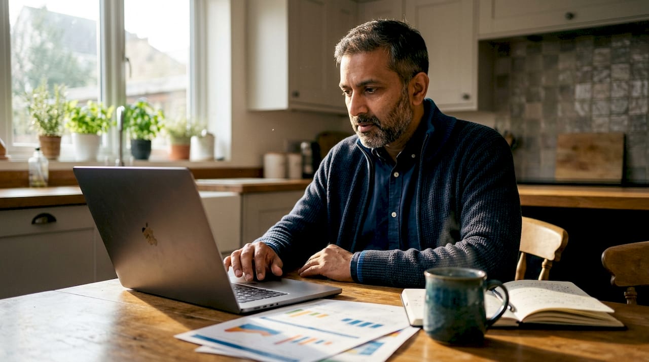 Business owner working on website optimization