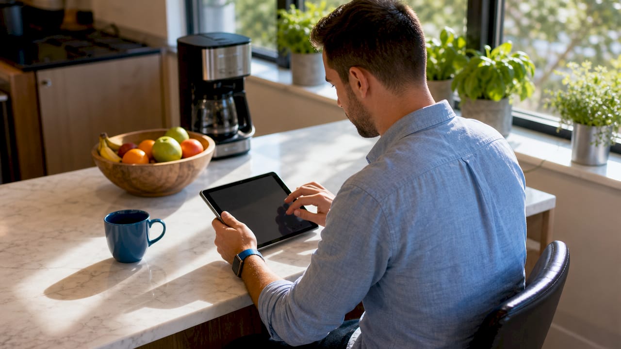 SEO specialist working at home desk